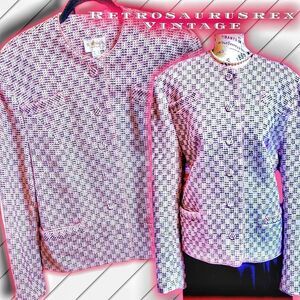 JILL Fitzsimon Vintage Wool Pink Plaid Blazer Jacket, Designer, Brand New, Size